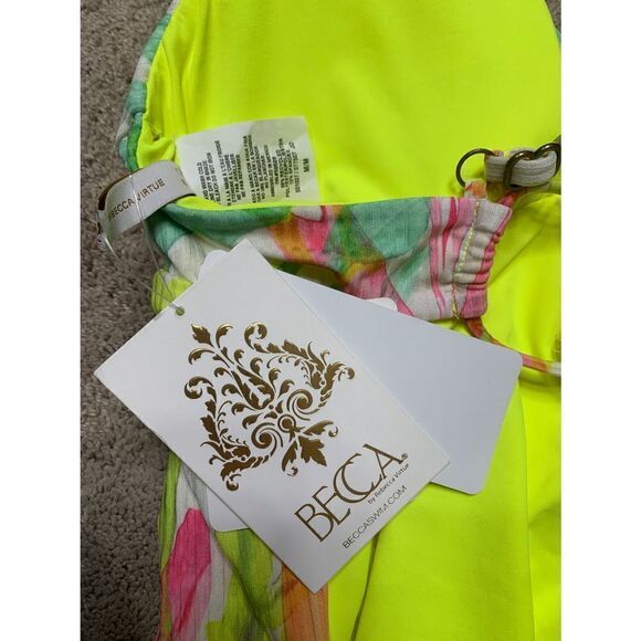 New. Becca watercolor plunge neck swimsuit. - Picture 4 of 7